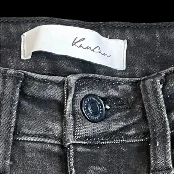KanCan Kan Can Black Distressed Mid Rise Skinny Jeans with raw hem. Size 3/25 - Picture 9 of 9